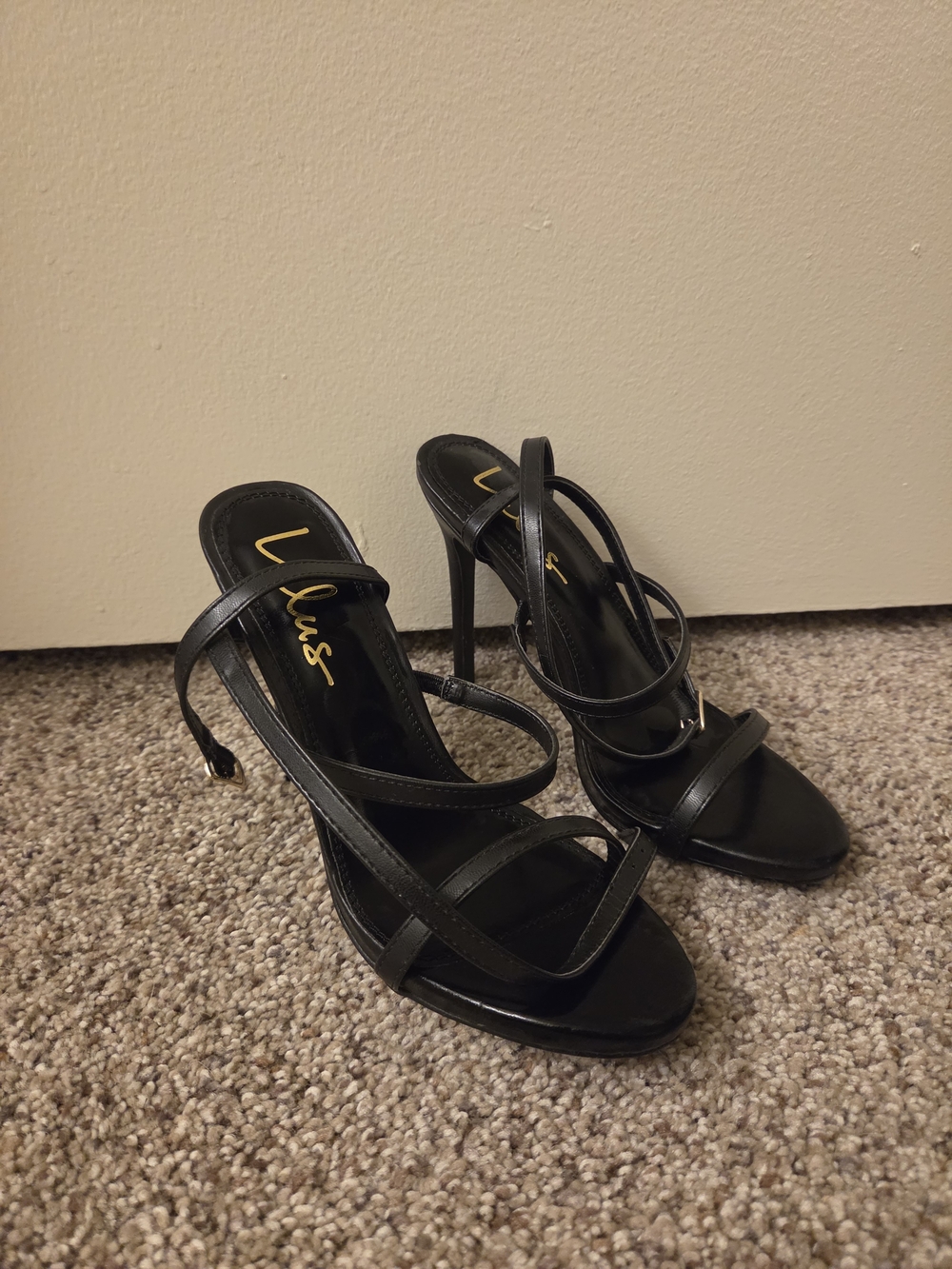 Lulu's Black Strappy Stiletto Sandals - Sleek Evening Heels